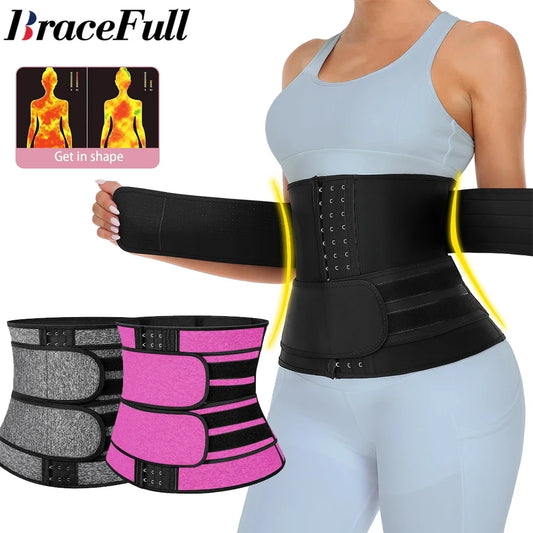 Women Waist Trainer Corset Trimmer Belt for Weight Loss Sweat Body Shaper Belly Cincher Sports Girdle Fat Burner Band