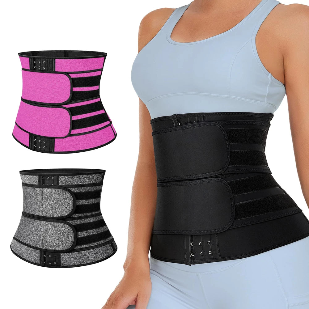 Women Waist Trainer Corset Trimmer Belt for Weight Loss Sweat Body Shaper Belly Cincher Sports Girdle Fat Burner Band