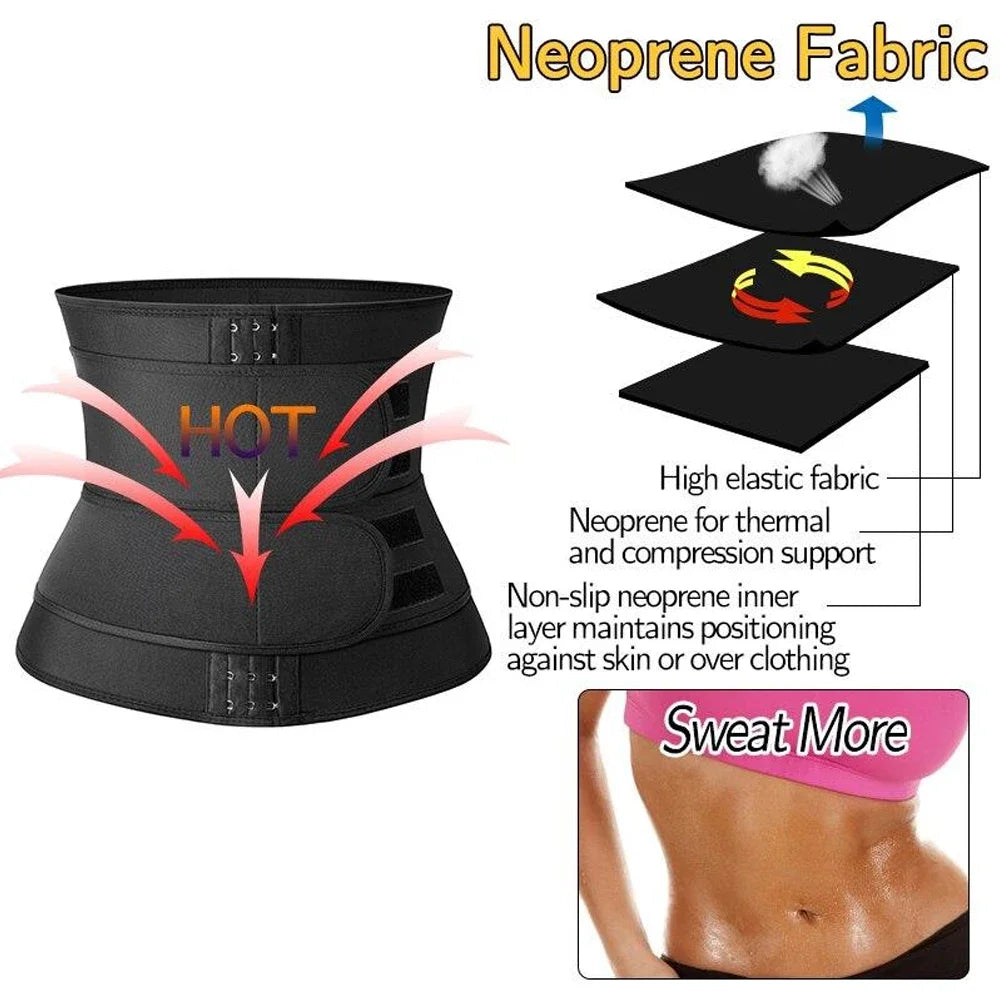 Women Waist Trainer Corset Trimmer Belt for Weight Loss Sweat Body Shaper Belly Cincher Sports Girdle Fat Burner Band