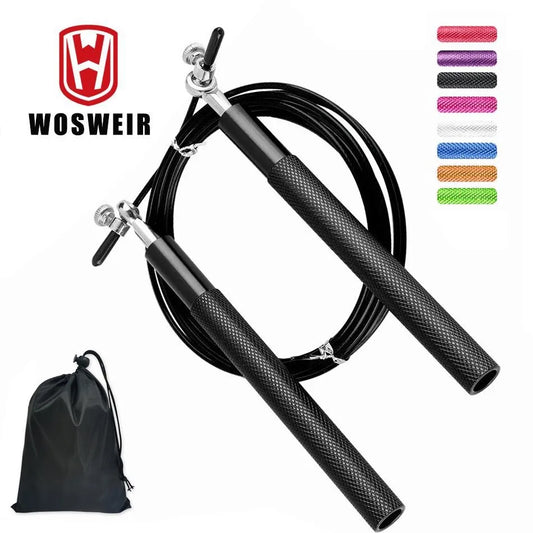 WOSWEIR Crossfit Jump Rope Professional Speed Bearing Skipping for Fitness Workout Training Equipement MMA Boxing Home Exercise 