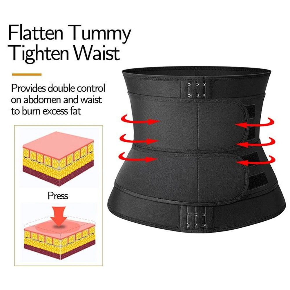 Women Waist Trainer Corset Trimmer Belt for Weight Loss Sweat Body Shaper Belly Cincher Sports Girdle Fat Burner Band